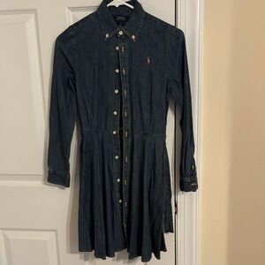 Polo by Ralph Lauren Long Sleeve Denim Dress - Dark Blue